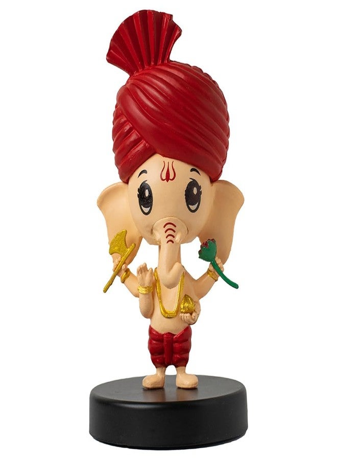 Acceptance Lord Shree Krishna Idol Bobblehead for Car Dashboard, Office Table,Home Decor| Little Mor Pankh & Bansuri Figurin|God Statue for Gifting Kids,Family & Friends (Ganesha) - Image 1